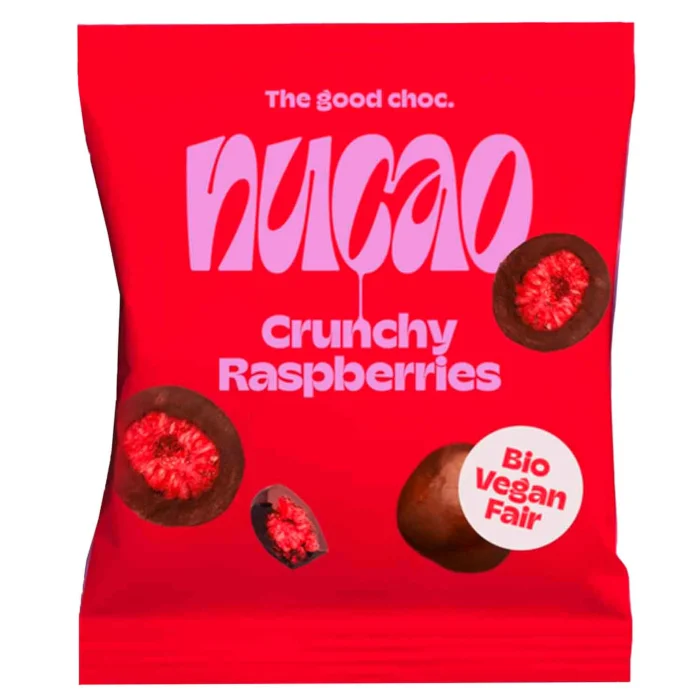 nucao Schokofrüchte Crunchy Raspberries Bio, Vegan 50g / 1.76oz