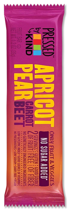Kind Pressed Apricot Pear Carrot Beat Fruit Bar  ~NEW ~