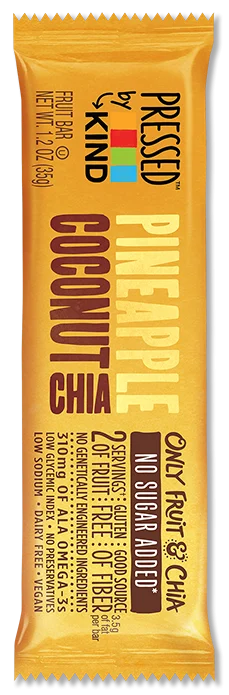 Kind Pressed Pineapple Coconut Chia fruit Bar