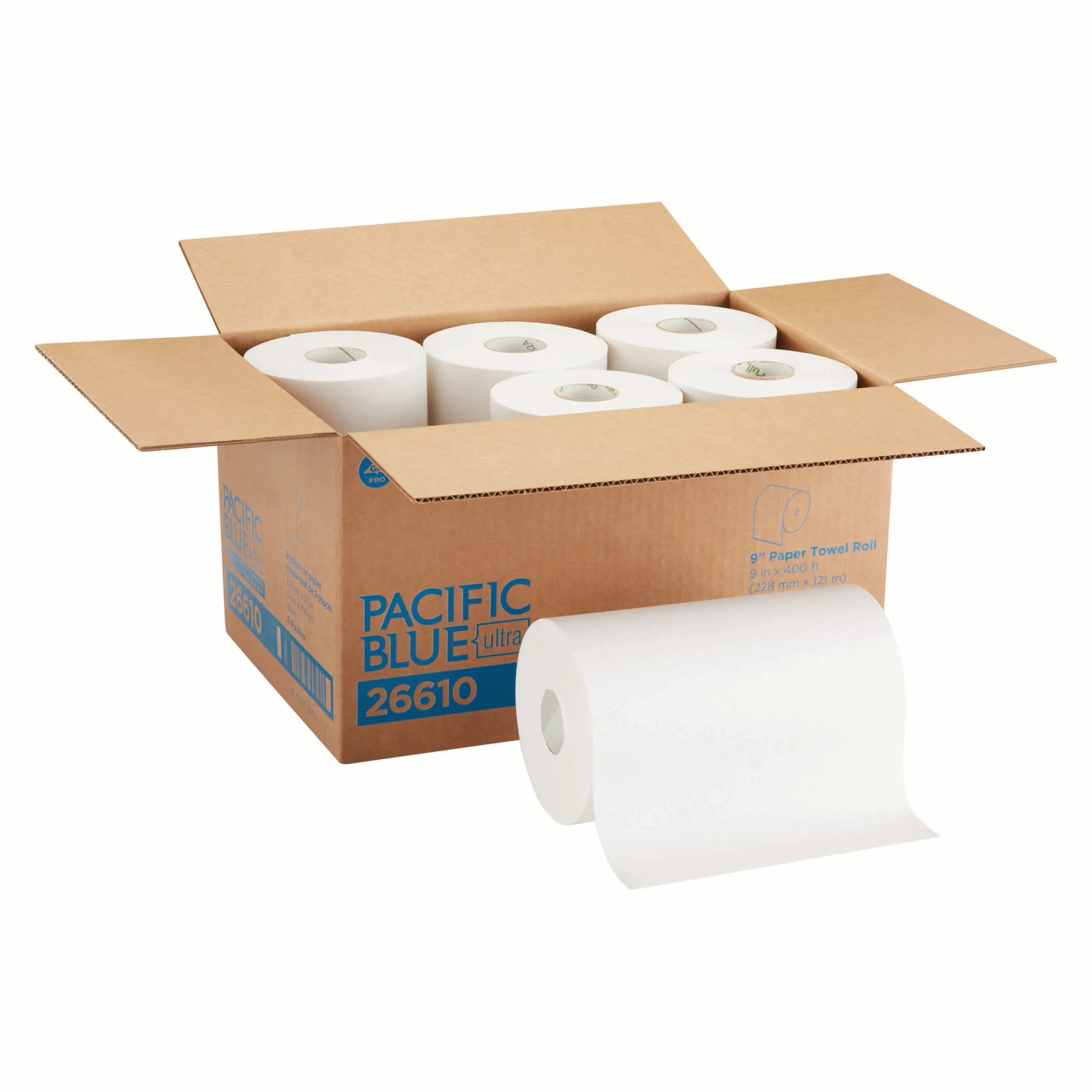 Pacific Blue Ultra(R) 9 Paper Towel Rolls By Gp Pro (Georgia-Pacific) White 6 Rolls Per Case