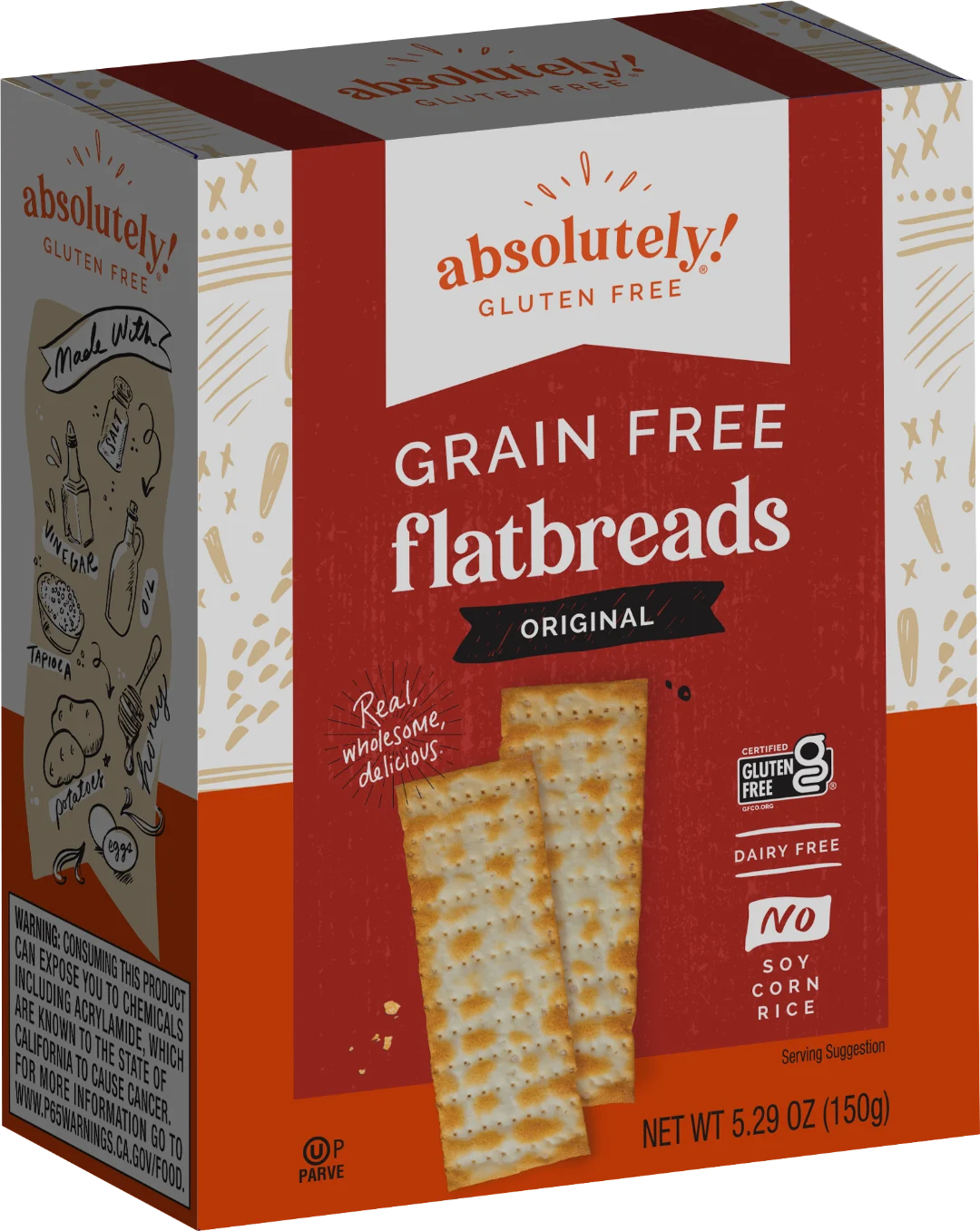 Absolutely Gluten Free "GRAIN FREE" Original Flatbreads