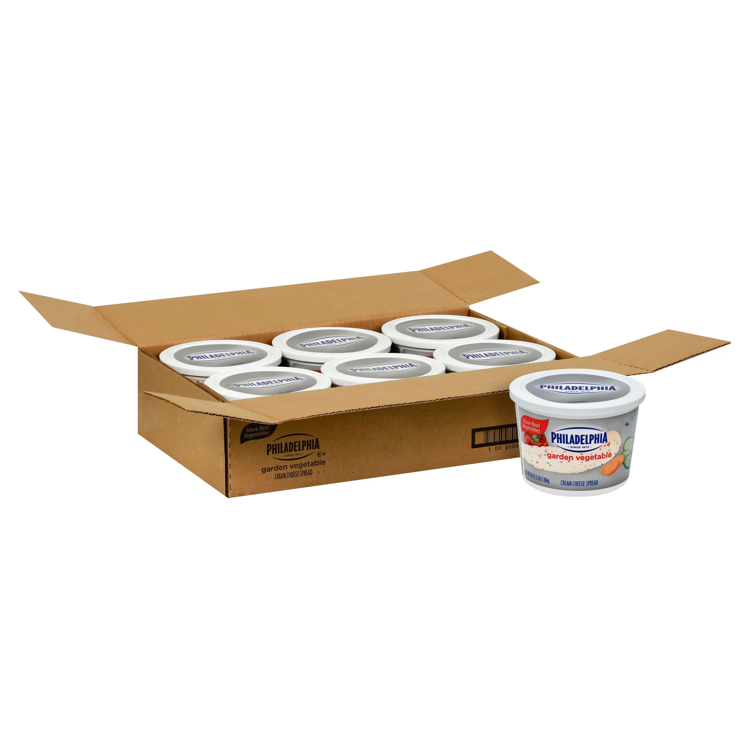 PHILADELPHIA Garden Vegetable Cream Cheese Spread 48 Ounce Tub 6 Per Case