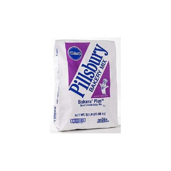 Pillsbury Bakers' Plus Cake Mix Devil's Food 50 Pound Each - 1 Per Case.