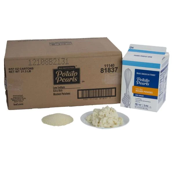 Potato Pearls Extra Rich Mashed Potatoeslow Sodium Just Add Water 3.55 Pound Each - 6 Per Case.