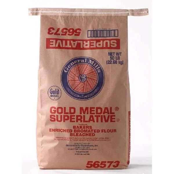 Gold Medal Superlative Bakers Flour Enriched Bromated Bleached 50 Pound Each - 1 Per Case.
