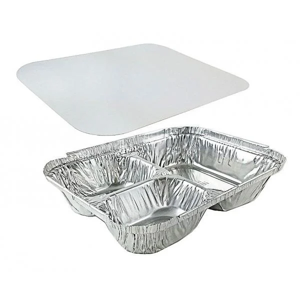 Oblong Pan 3 Compartment Tray With Lid