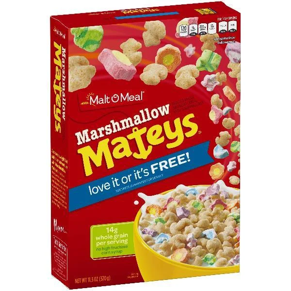 Malt O Meal Marshmallow Mateys Cereal 11.3 Ounce Size - 16 Per Case.