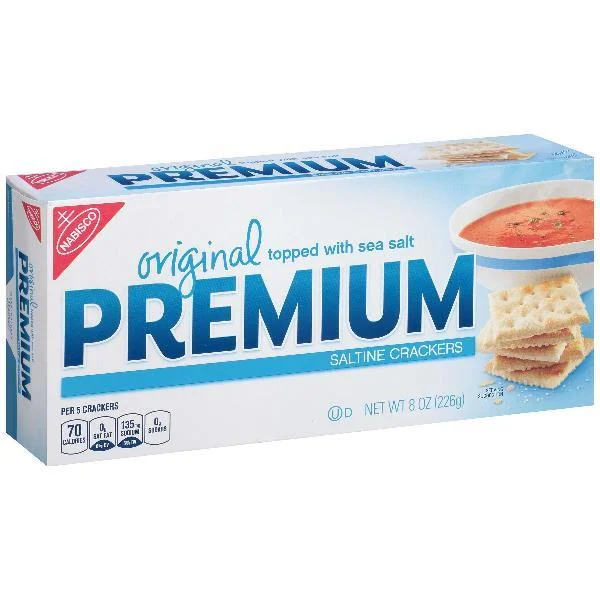 Premium Crackers Original 8 Ounce Size - 12 Per Case.