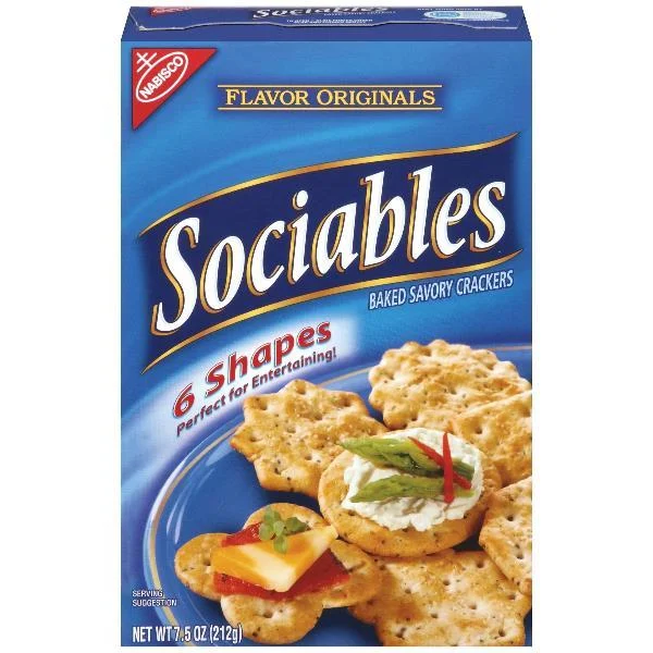 Flavor Originals Sociables Crackers 7.5 Ounce Size - 6 Per Case.