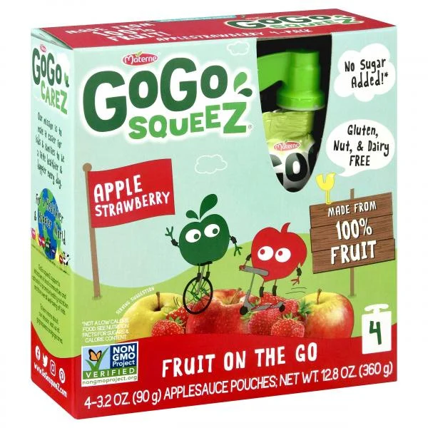 Gogo Apple Strawberry 4 Each - 12 Per Case.