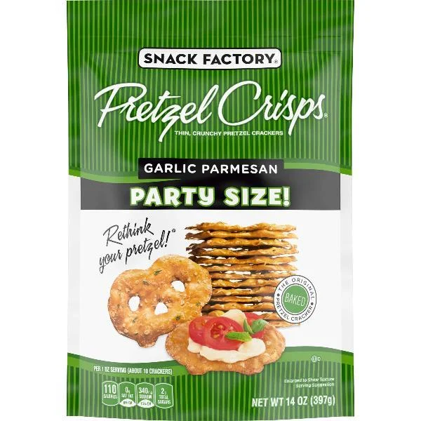 Pretzel Crisps Garlic Parmesan 14 Ounce Size - 12 Per Case.