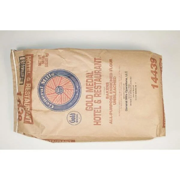 Gold Medal Hotel & Restaurant Bakers All Purpose Flour Enriched Unbleached 50 Pound Each - 1 Per Case.