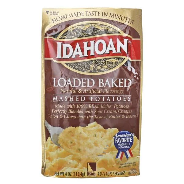 Idahoan Foods Loaded Baked Potato Mashed Pouch 4 Ounce Size - 12 Per Case.