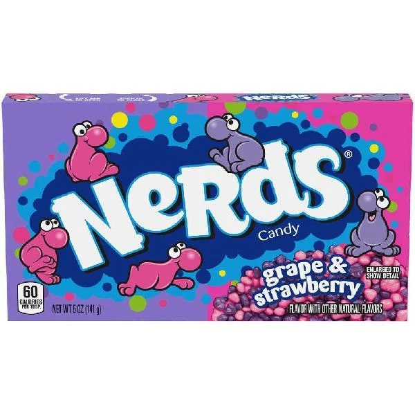 Nerds Grape Strawberry Theater Box 5 Ounce Size - 12 Per Case.