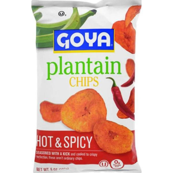 Goya Plantain Chips Hot & Spicy 5 Ounce Size - 12 Per Case.
