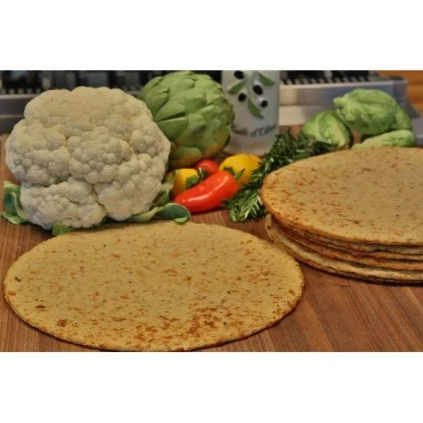 Gluten Free 10 Inch Seasoned Cauliflower Pizza Crust 5.4 Ounce Size - 24 Per Case.
