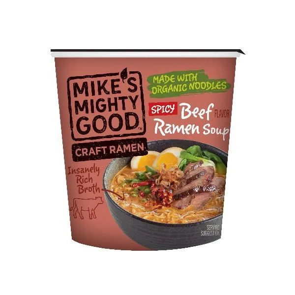 Mike's Mighty Good Spicy Beef Ramen Noodlesorganic 1.8 Ounce Size - 6 Per Case.