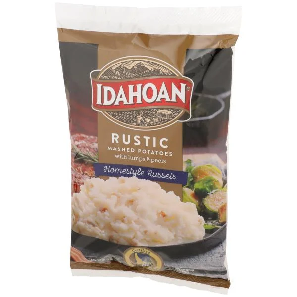 Idahoan Rustic Russets Mashed Potatoes Hs (Lumps & Peels) 28 Ounce Size - 8 Per Case.