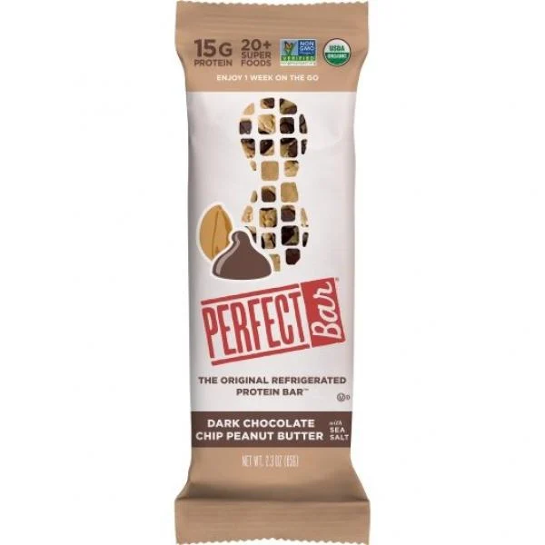 Perfect Bar Dark Chocolate Chip Peanut Butter Master 2.3 Ounce Size - 16 Per Case.