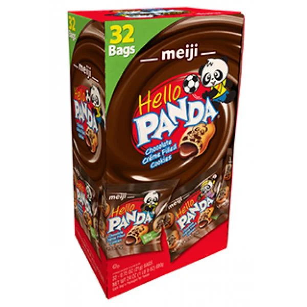 Hello Panda Chocolate Creme Filled Bite Size Cookie, 0.75 Ounce, 32 Per Pack, 8 Per Case