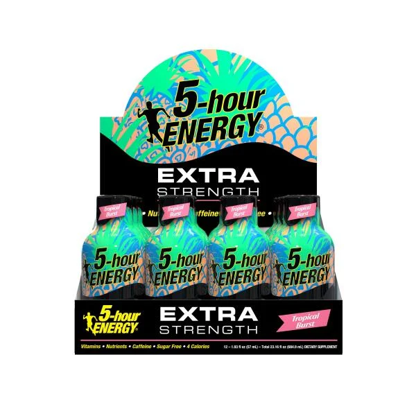 Hour Energy Shot Extra Strength Tropical Burst Pack 1.93 Fluid Ounce - 216 Per Case.