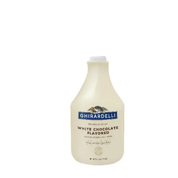 Ghirardelli White Chocolate Sauce Pump Bottle 87.3 Ounce Size - 6 Per Case.
