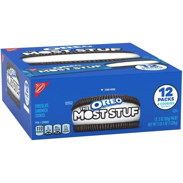 Oreo Cookies Single Serve The Most Stuf 3 Ounce Size - 48 Per Case.
