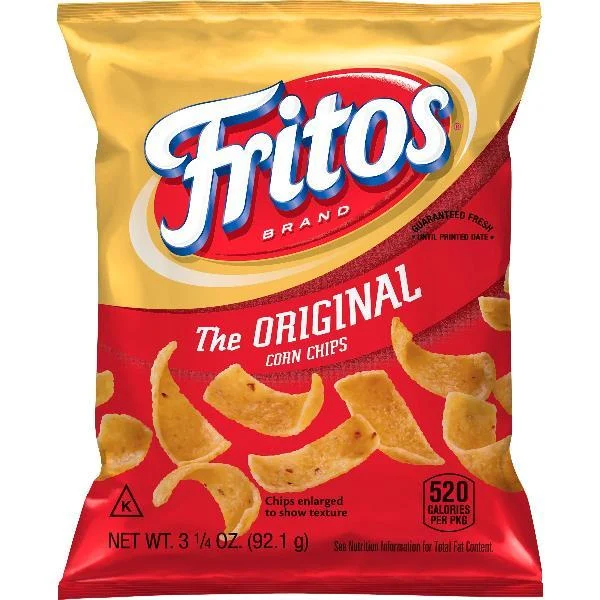 Fritos Corn Chips 3.25 Ounce Size - 36 Per Case.