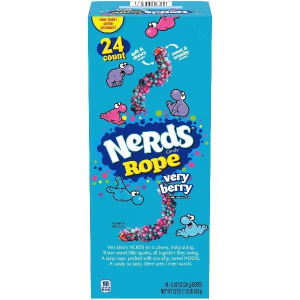 Nerds Very Berry Rope Package 0.92 Ounce Size - 288 Per Case.