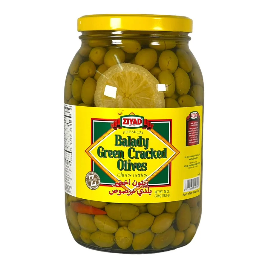 Ziyad Balady Green Cracked Olives 3 LB